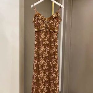 Floral Brown Maxi Dress